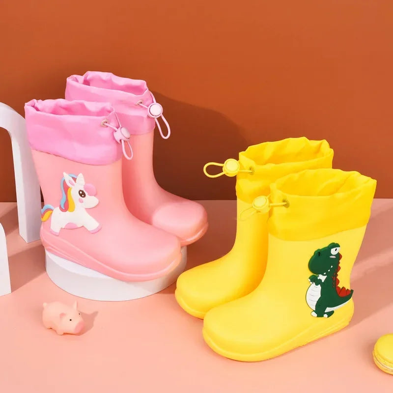 Non-slip Cartoon Dinosaur Design Children Rain Boots