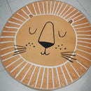 Lion Cartoon Design Round Shape Play Mat for Living Room, Bedroom childrensterritory