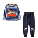 Kids Cartoon Animals and Letter Print 2 Piece Suit Sets childrensterritory