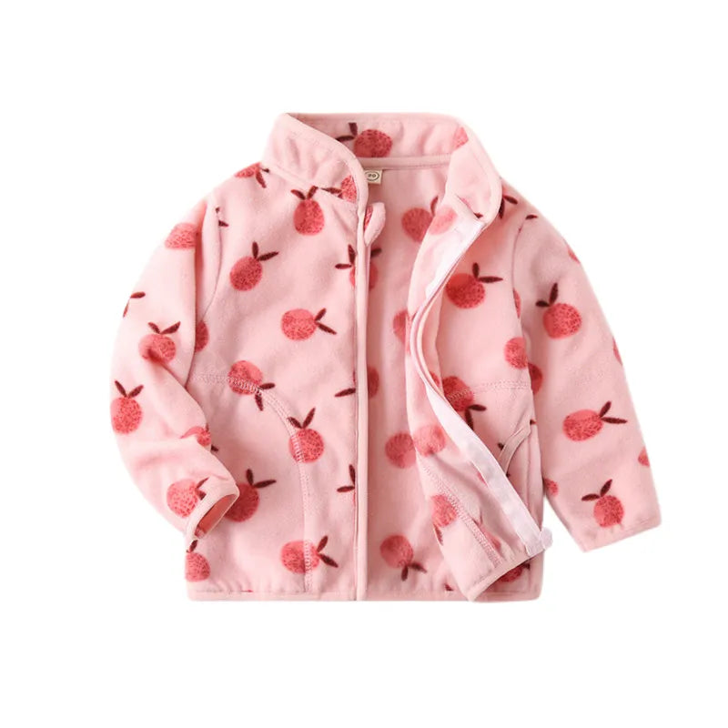 Printed Soft Fleece Kids Zipper Outerwear for Boys Girls childrensterritory