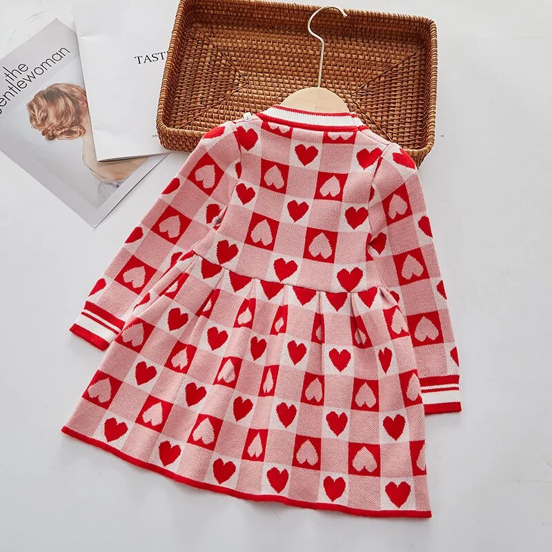 Kids Girls Fashionable Print Skirt Princess Sweater Dresses childrensterritory