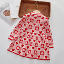 Kids Girls Fashionable Print Skirt Princess Sweater Dresses childrensterritory