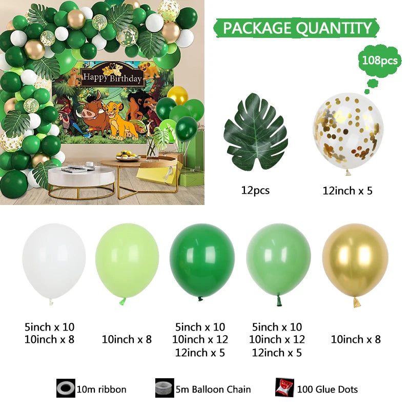 Jungle Safari Theme Party Balloon Garland