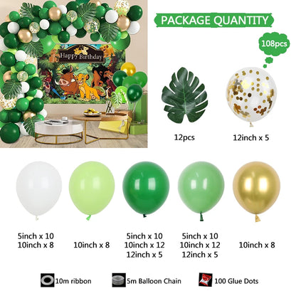 Jungle Safari Theme Party Balloon Garland