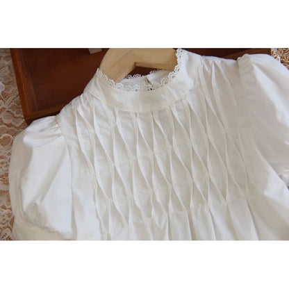 Kids Girls Korean Style Summer White Tops and Shorts Set childrensterritory