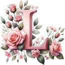 Self-Adhesive Pink Flower Letter Art Wall Decals childrensterritory