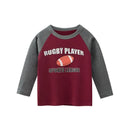 Rugby Letter Print Kids Boys Bottoming Cotton T-shirts childrensterritory