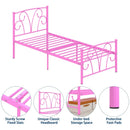 Adjustable Queen-Size Metal Platform Bed Frame With Headboard childrensterritory