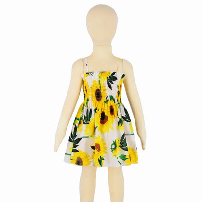 Little Girls Floral Halter Style Summer Cotton Dresses childrensterritory