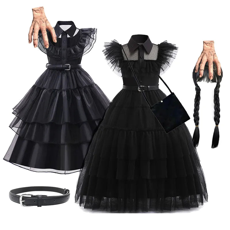 Wednesday Addams Kids Easter Halloween Party Costumes childrensterritory