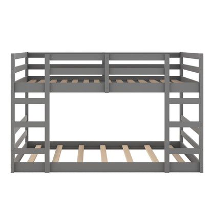 Ladder-equipped Twin Over Twin Bunk Bed for Kids Room childrensterritory