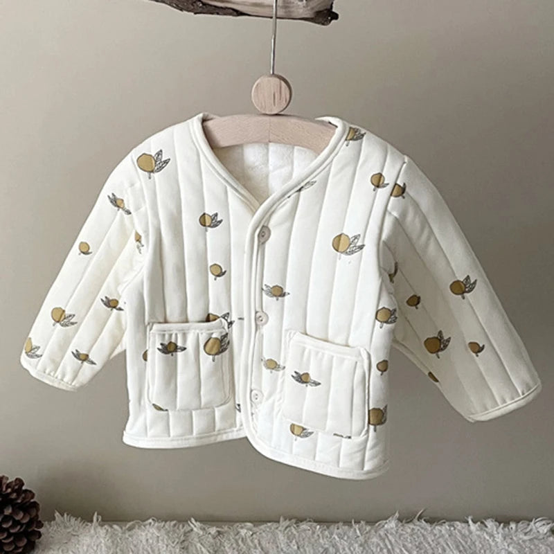 Kids Sleeveless Cotton-padded Printed Warm Coats childrensterritory