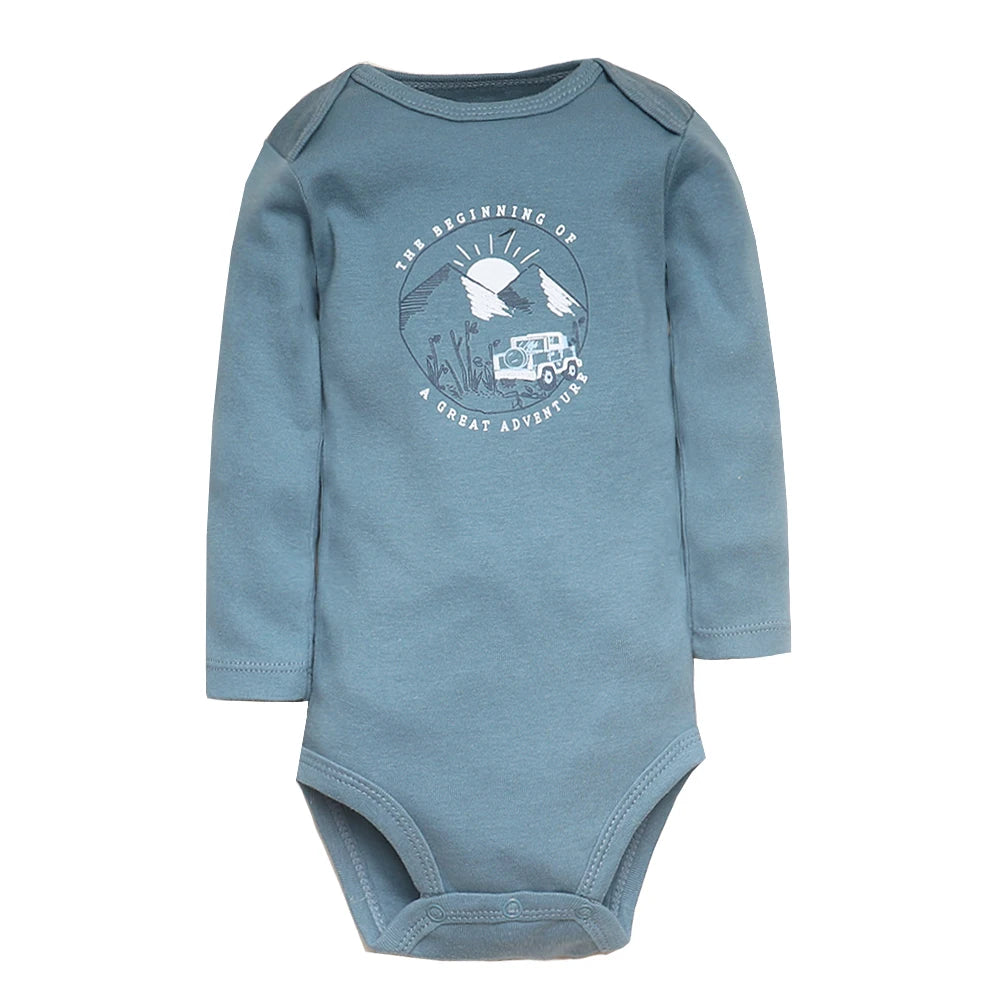 Cartoon Print Soft Cotton Bodysuits For Newborn Babies childrensterritory