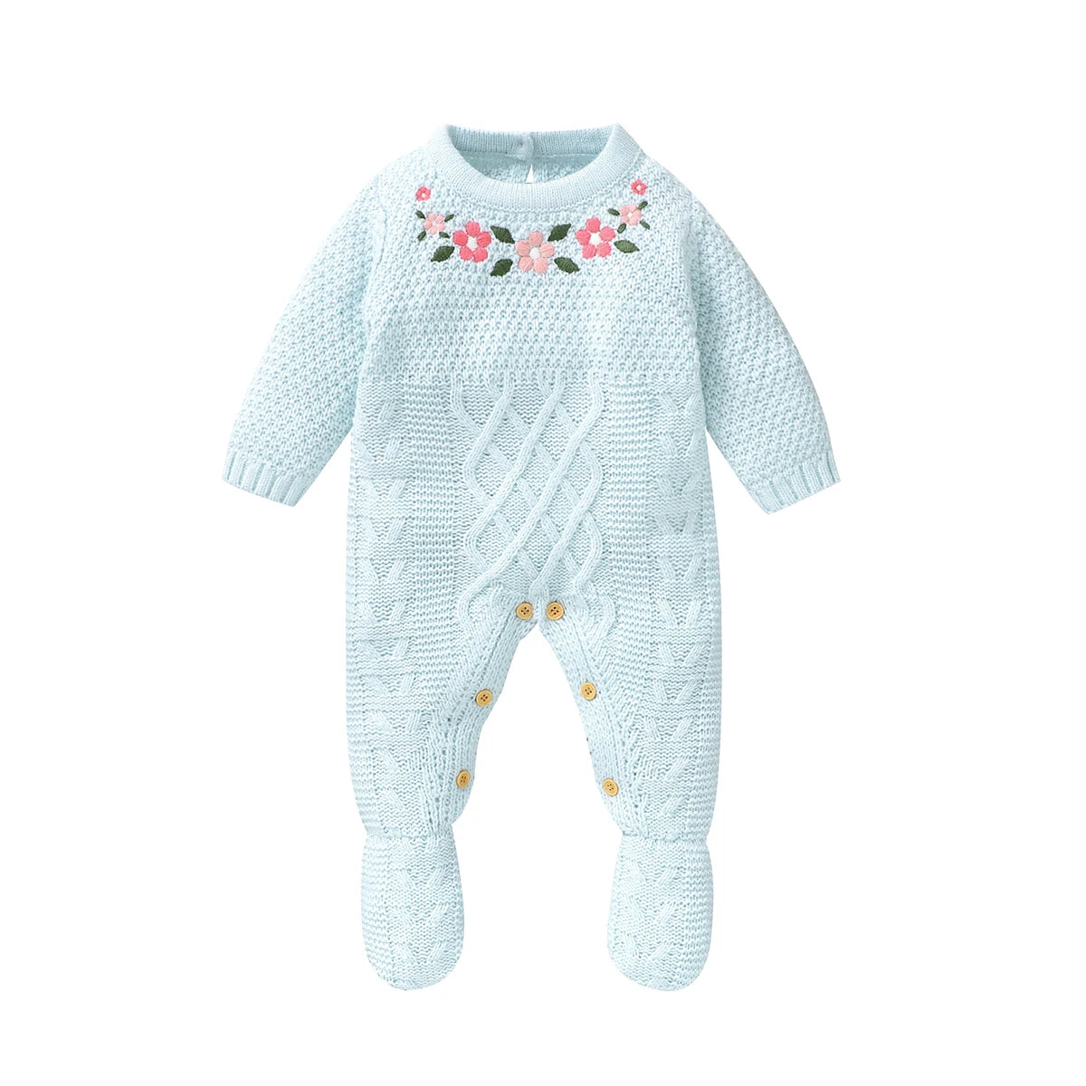 Baby Kids Flower Embroidery Design Winter Bodysuit childrensterritory