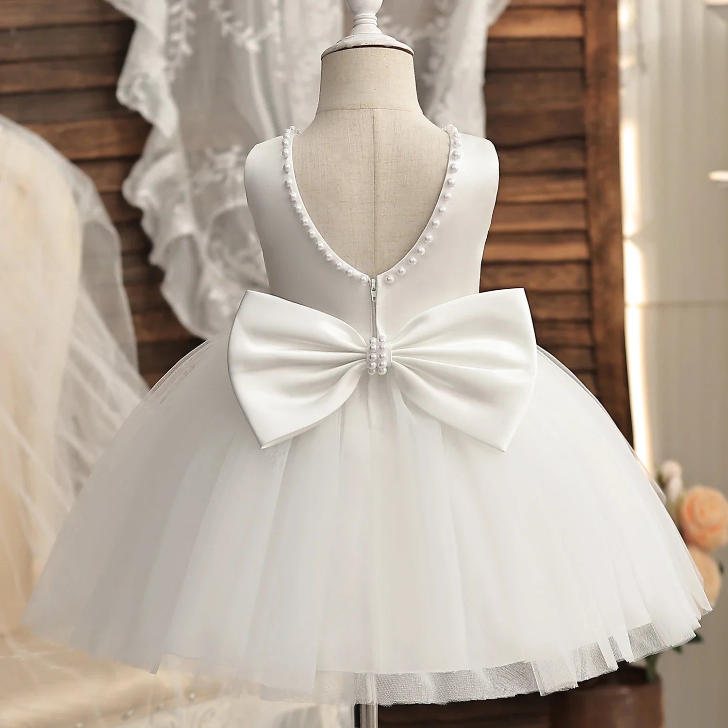 Toddler Girl Elegant Sleeveless First Communion Dress childrensterritory