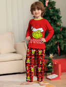 Cartoon Design Red Xmas Family Matching Pajamas Sets childrensterritory