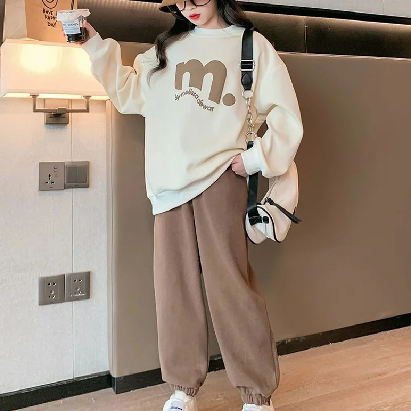 2Pcs Kids Girl Sweatshirt &amp; Pants Sets for Autumn/Spring
