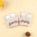 Kids Cartoon Design Furry Coral Fleece Short Gloves Mittens childrensterritory