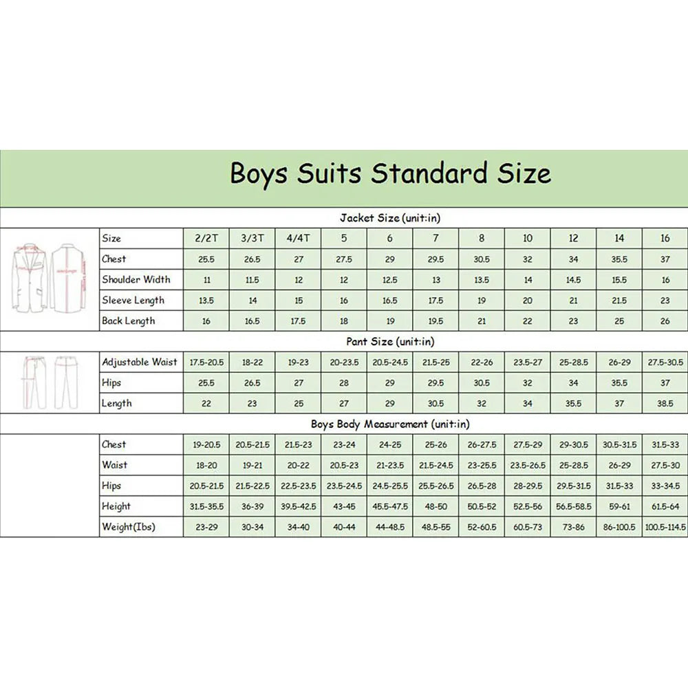 Classic Kids Boys Party Tuxedo Blazer Pants Suit childrensterritory
