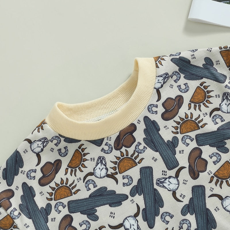 Baby Cactus Print Short Sleeve Romper