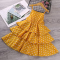 Toddler Girls Hearts Printing Ruffle Summer Dress