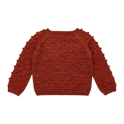 Toddler Girls Popcorn Chunky Knit Pullover Tops and Skirt Set childrensterritory