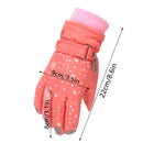 Kids Girls Thicken Warm Waterproof Skiing Gloves