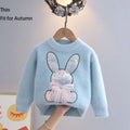 Kids Girls Cartoon Rabbit Design Fall Winter Pullover childrensterritory