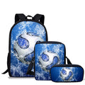 3D Soccer Foot Ball Print 3pcs/Set Kids School Bags Backpack