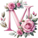 Self-Adhesive Pink Flower Letter Art Wall Decals childrensterritory