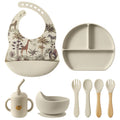 4/5/8Pcs Durable Silicone Tableware Set for Toddlers childrensterritory