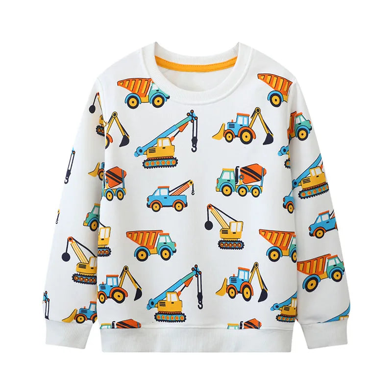 Kids Boys Cartoon Dinosaurs Print Cotton Sweatshirts childrensterritory