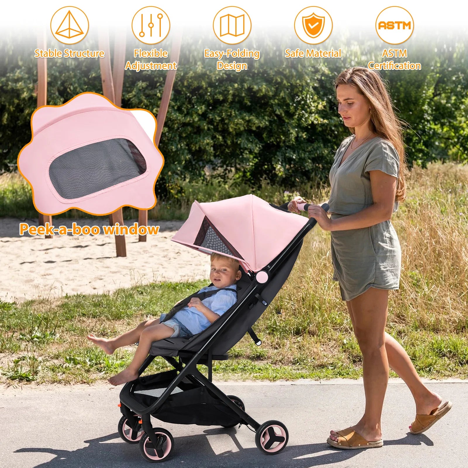 Easy Fold Lightweight Baby Stroller for Smooth Travel childrensterritory