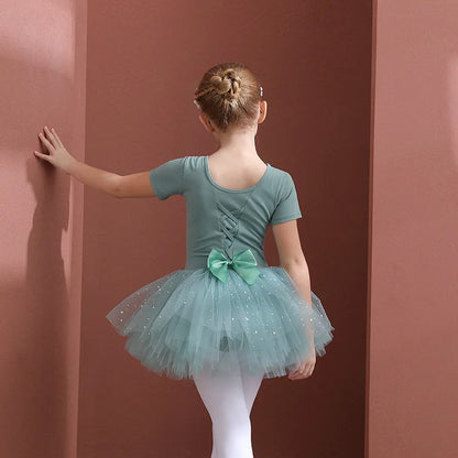 Girls Tulle Bowknot Design Ballet Dancewear/Gymnastics Leotard childrensterritory