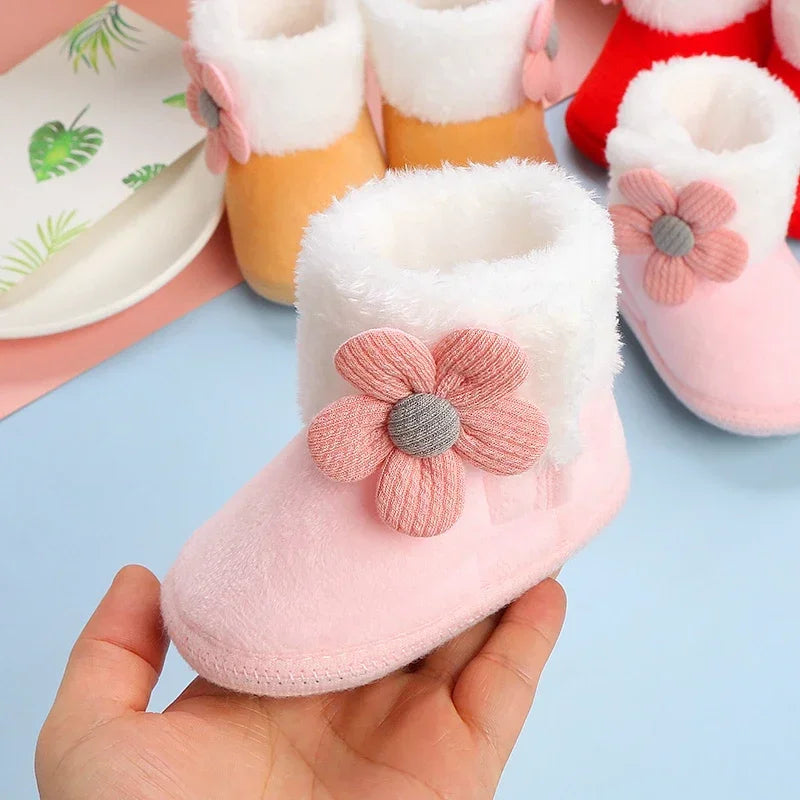 Flower Design Comfortable Baby Snow Booties childrensterritory
