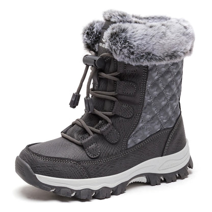 Kids Waterproof Warm Faux Fur Lined Snow Boots childrensterritory