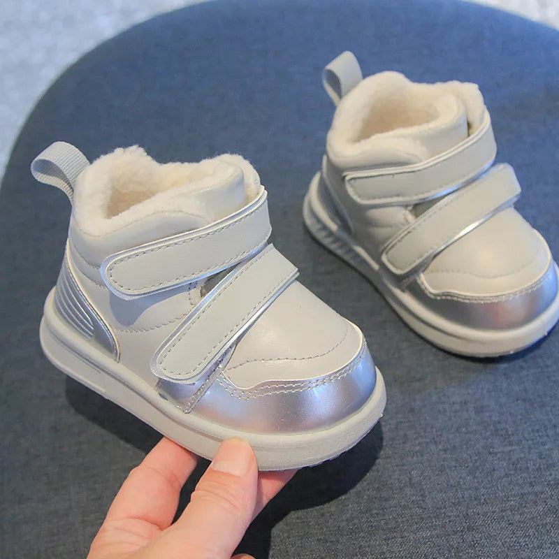 Kids Warm Velcro Non-slip Printed Snow Boots childrensterritory