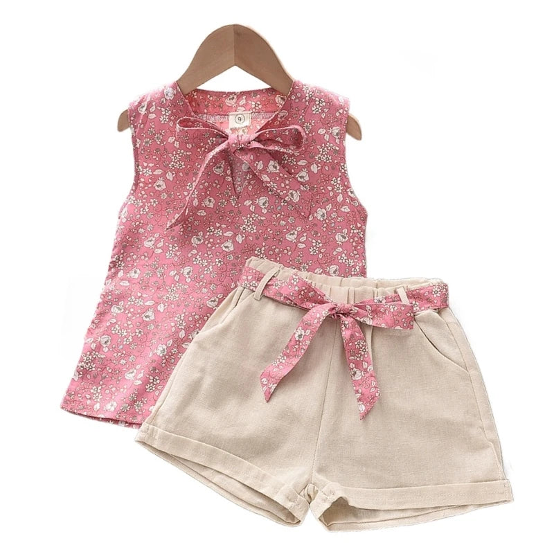 Little Girls Sleeveless Vest &amp; Shorts 2Pcs/Sets for Summer childrensterritory