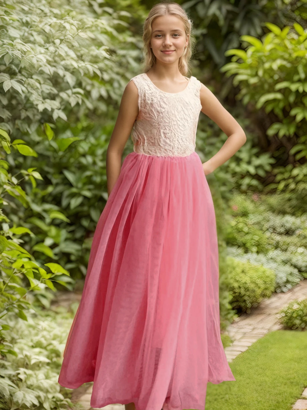 Little Girls Flower Lace Design Summer Birthday Dresses childrensterritory