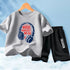 Kids Boys Music Headset Print T-shirt and Shorts Set childrensterritory