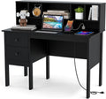 White Study Desk Featuring Drawers and Hutch for Home Office childrensterritory