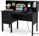 White Study Desk Featuring Drawers and Hutch for Home Office childrensterritory