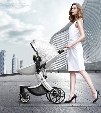 2 in 1 Folding Luxury High Landscape Baby Pram childrensterritory