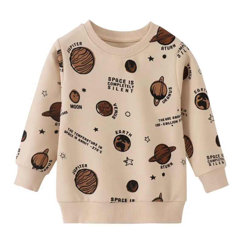 Long Sleeve Stars Cartoon Print Kid Boys Girls Sweatshirts childrensterritory