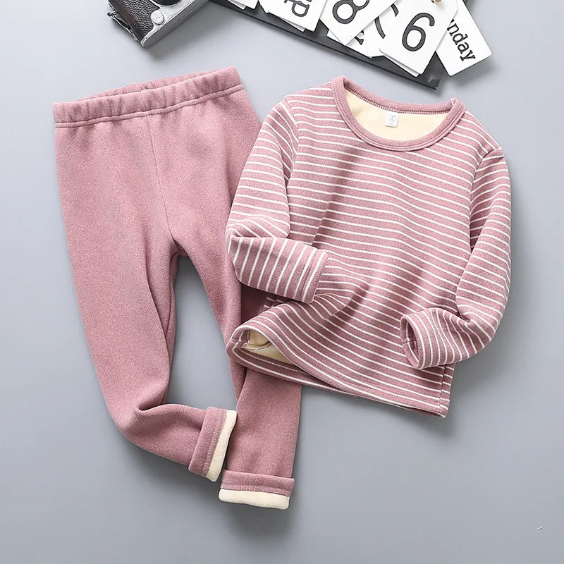 Thick Warm Long Sleeve Kids Pyjamas for Autumn Winter childrensterritory