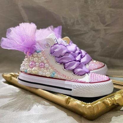 Handmade Butterfly Theme Bling Party Canvas Shoes for Kids childrensterritory