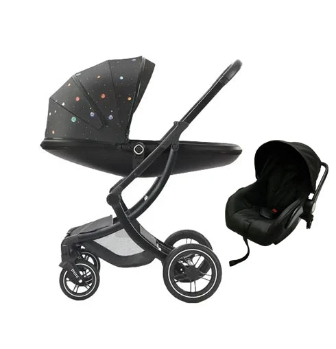 3-in-1 Egg-Shaped Baby Stroller with sleeping basket and seat
