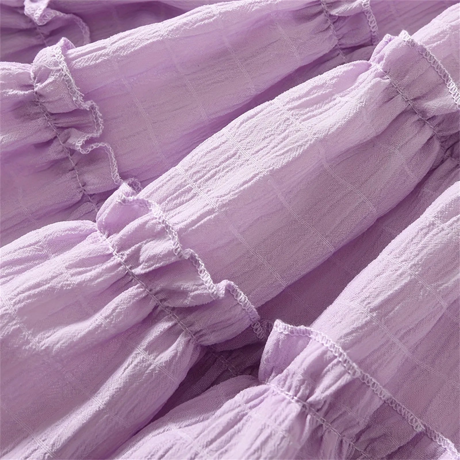 Cold Shoulder Shirred Frill Beach Party Dress for Young Girls