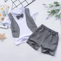 Boys' Casual  Bow Tie Design Summer Clothing Set