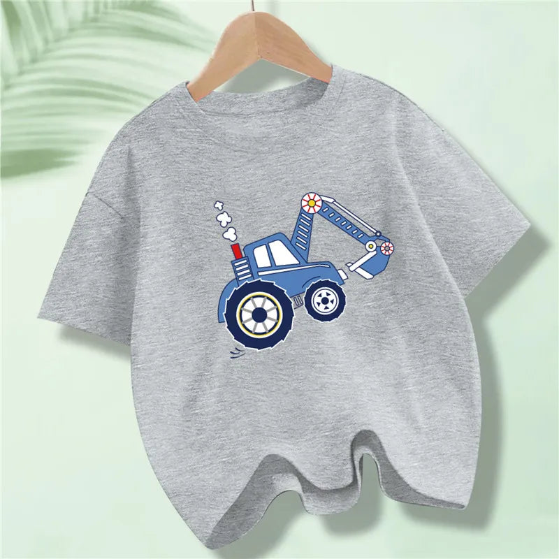 Short Sleeve Graphic Cotton Tees for Kids Boys Girls childrensterritory